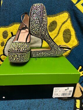 KATE SPADE NEW YORK Women's Gia Pave Crystal Ankle-Strap Platform Pumps